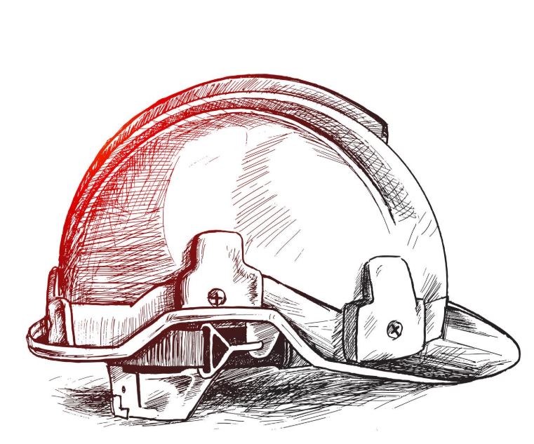 Construction safety helmet illustration